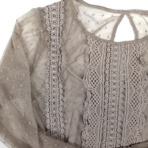 Maurices sheer long sleeve blouse